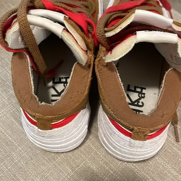 Nike Sacai Blazer Sneakers LowRider Brown and Red Size 5