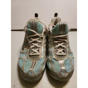 NIKE SHOX REVIVE WOMEN 312522-402 RUNNING Active Sneakers Blue Silver White   10