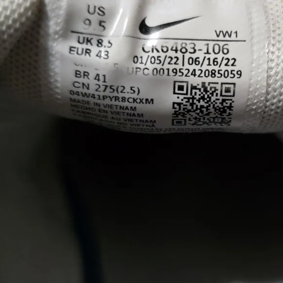 Nike Sneakers  Max 270 Golf White - CK6483-106 Size 9.5 Mens