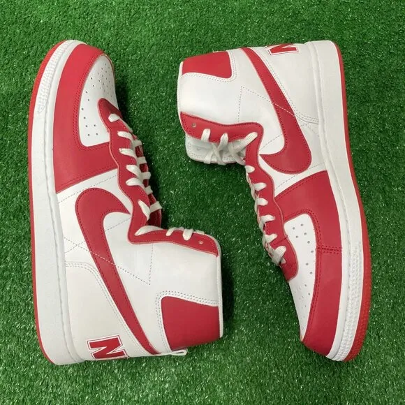Nike Terminator High Mens Casual Sneaker Shoes White Red FJ4454-100 VNDS Size 13