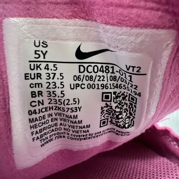 Nike Waffle One DC0481-011‎ Pink Casual Shoes Sneakers Size 5Y
