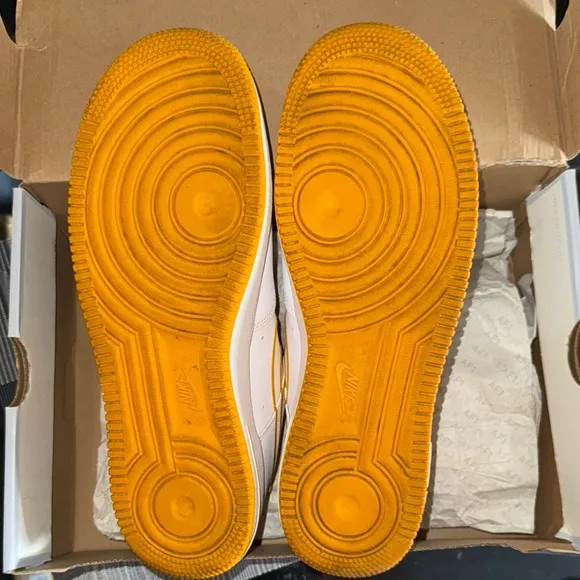 Nike White and Yellow Athletic Sneakers