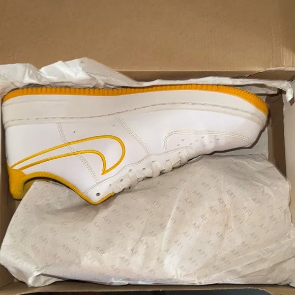 Nike White and Yellow Athletic Sneakers