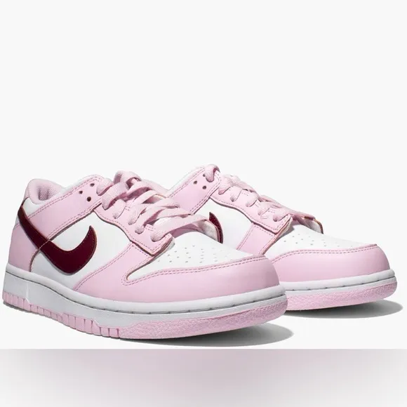 Nike Women’s Dunk Low Pink Red White Shoes Sneakers size 9