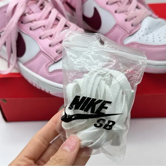 Nike Women’s Dunk Low Pink Red White Shoes Sneakers size 9