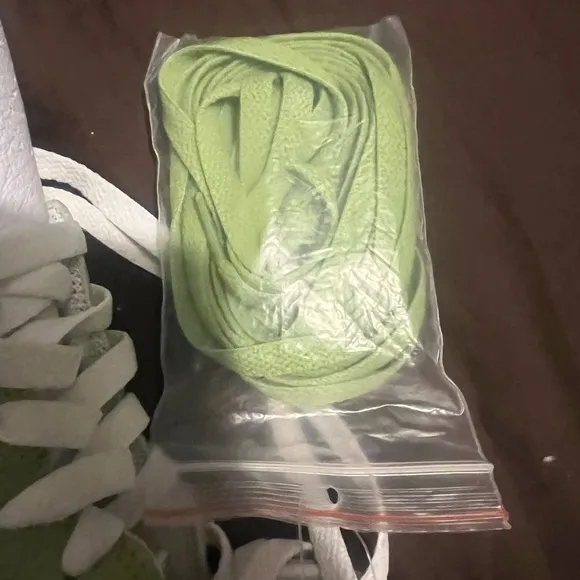 Nike Women's Green and White Sneakers Air Jordan 1 Mid SE Green Python New