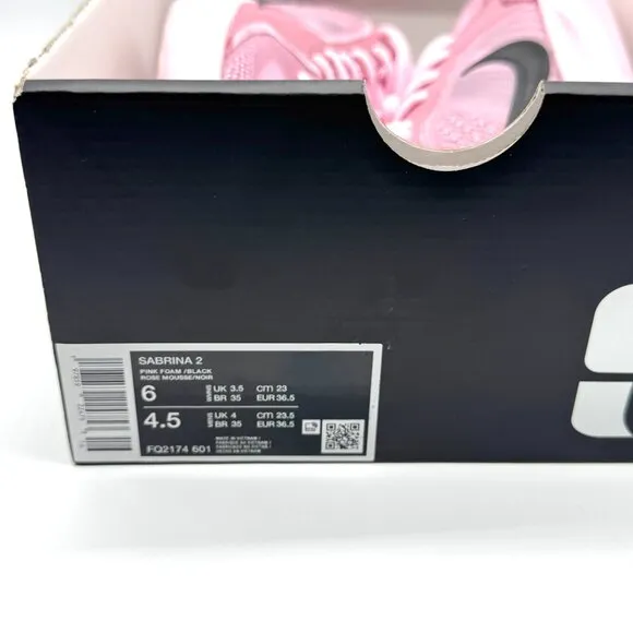 Nike Womens Sabrina 2 Pink Foam Shoes Sz 6 NEW Basketball FQ2174-601