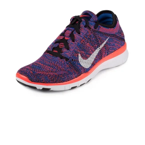 Nike Womens WMNS Free TR Flynkit Black/White/Racer Blue-Crimson 718785-002
