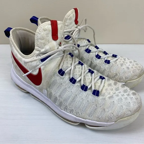 Nike Zoom KD9 Kevin Durant Red White Blue Sneakers Mens Size 12 Shoes
