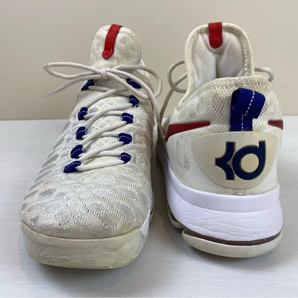 Nike Zoom KD9 Kevin Durant Red White Blue Sneakers Mens Size 12 Shoes