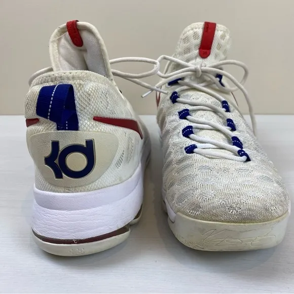 Nike Zoom KD9 Kevin Durant Red White Blue Sneakers Mens Size 12 Shoes