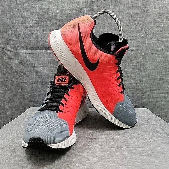 Nike Zoom Pegasus 31 Men’s Size 13 Gray / Orange Running GS Sneakers 652925-403