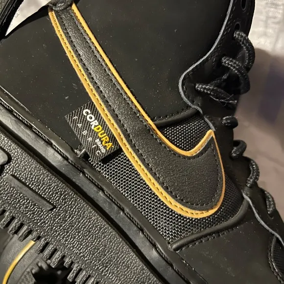 Nike🥾Air Force 1 Boot 'Black University Gold' - DO6702-001 - Men’s Size 7