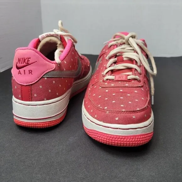 Nike Air Force 1 Low Pink Polka Dot Shoes Sneakers Size 7