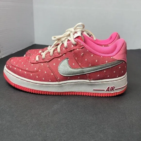 Nike Air Force 1 Low Pink Polka Dot Shoes Sneakers Size 7