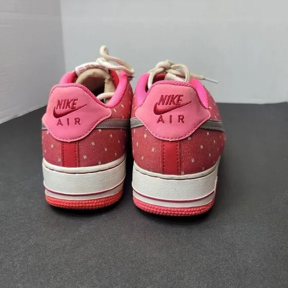 Nike Air Force 1 Low Pink Polka Dot Shoes Sneakers Size 7