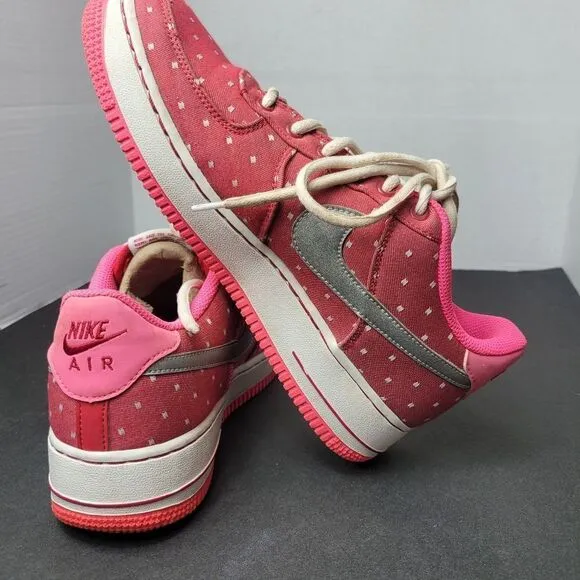 Nike Air Force 1 Low Pink Polka Dot Shoes Sneakers Size 7