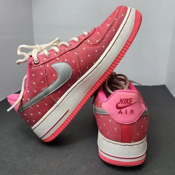 Nike Air Force 1 Low Pink Polka Dot Shoes Sneakers Size 7