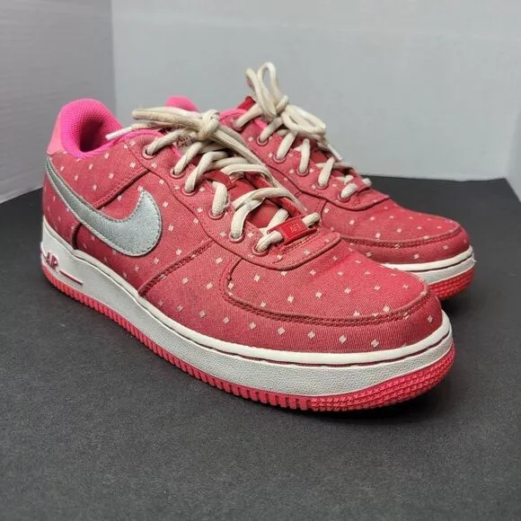 Nike Air Force 1 Low Pink Polka Dot Shoes Sneakers Size 7