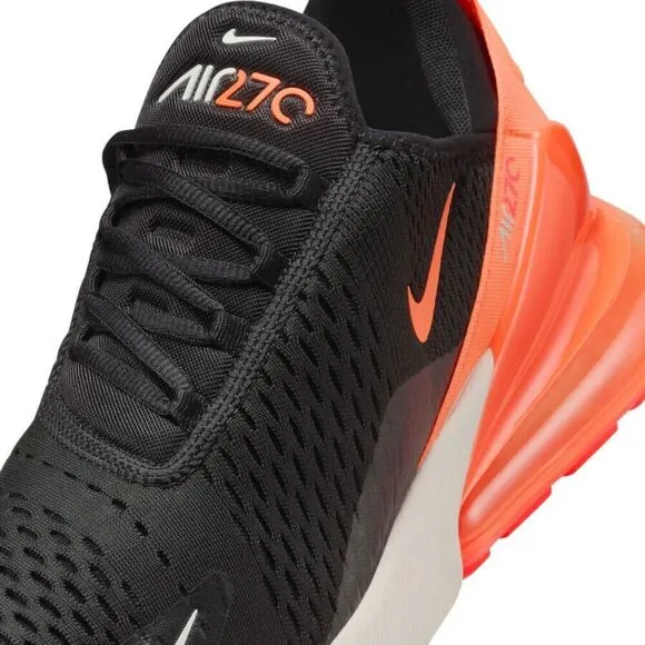 Nike Air Max 270 AH8050-030 Sneakers Men Black Total Orange Running Shoes TF2324