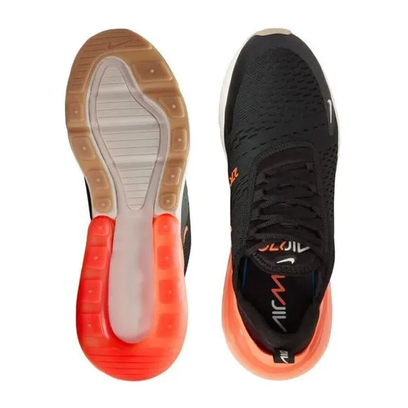 Nike Air Max 270 AH8050-030 Sneakers Men Black Total Orange Running Shoes TF2324