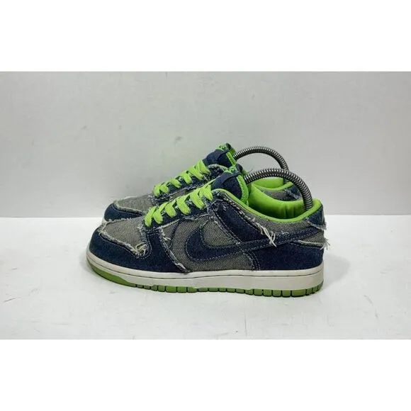 Nike Dunk Low Denim Hulk 2004 Size 5Y 304874-444 Shoes Sneakers Blue Green