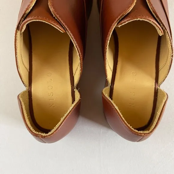 Nisolo Emma D'Orsay Oxford 6 Brown Leather Slip On Shoes Flats $170‎ NEVER WORN