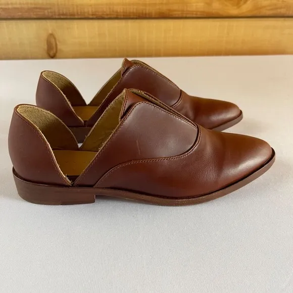 Nisolo Emma D'Orsay Oxford 6 Brown Leather Slip On Shoes Flats $170‎ NEVER WORN