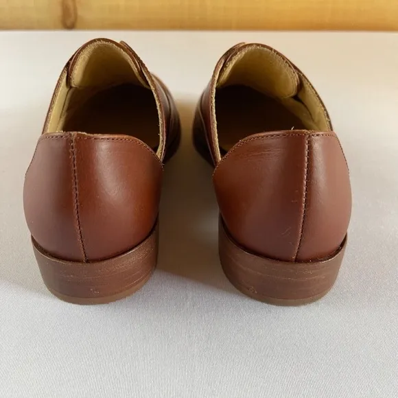 Nisolo Emma D'Orsay Oxford 6 Brown Leather Slip On Shoes Flats $170‎ NEVER WORN