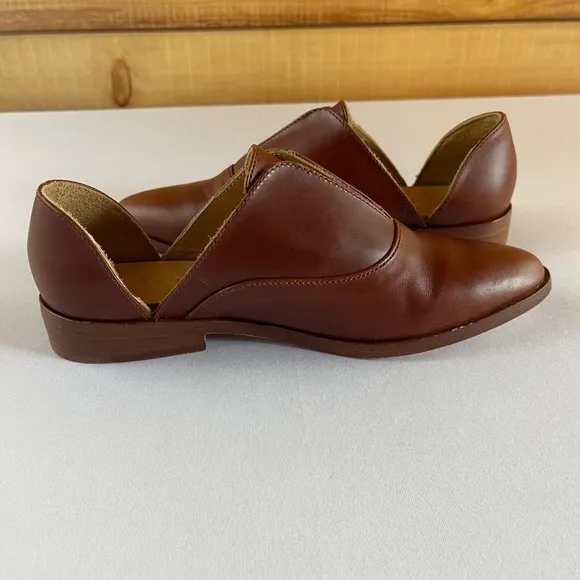 Nisolo Emma D'Orsay Oxford 6 Brown Leather Slip On Shoes Flats $170‎ NEVER WORN