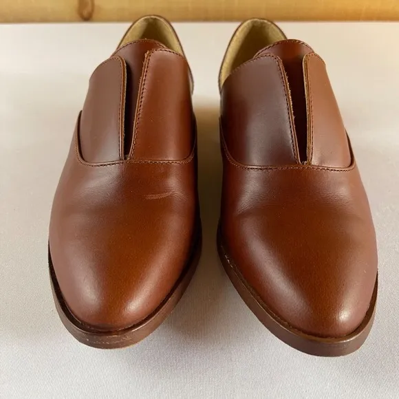 Nisolo Emma D'Orsay Oxford 6 Brown Leather Slip On Shoes Flats $170‎ NEVER WORN