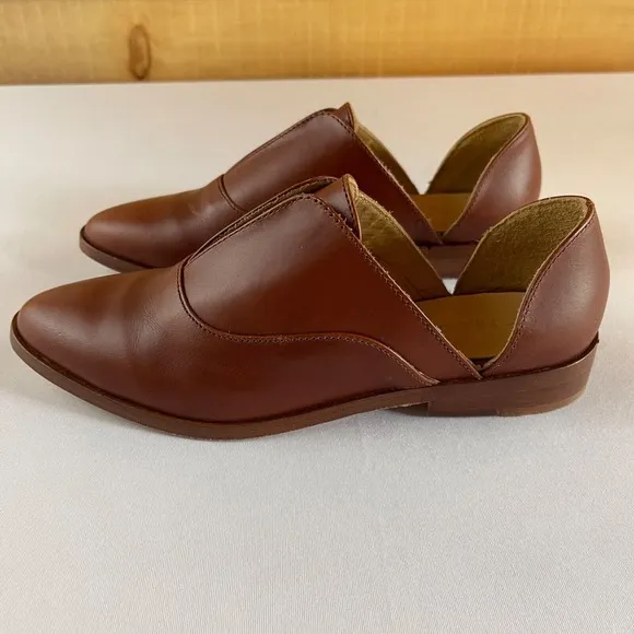 Nisolo Emma D'Orsay Oxford 6 Brown Leather Slip On Shoes Flats $170‎ NEVER WORN