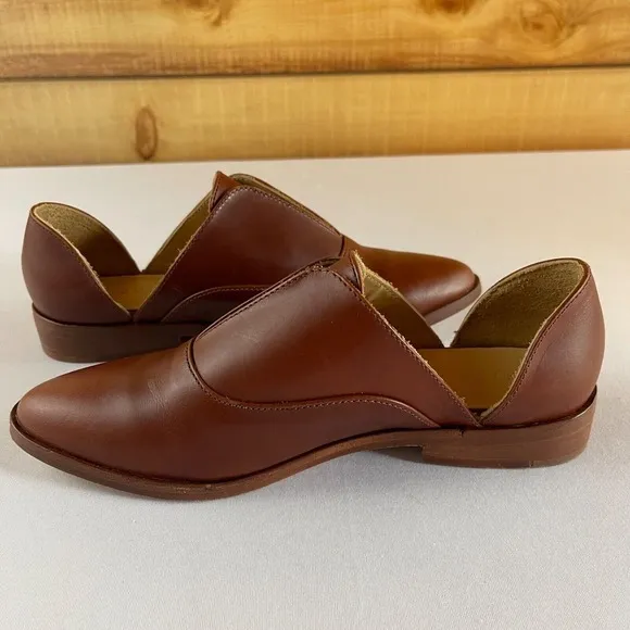 Nisolo Emma D'Orsay Oxford 6 Brown Leather Slip On Shoes Flats $170‎ NEVER WORN
