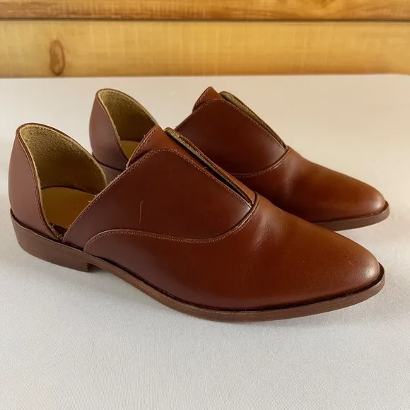 Nisolo Emma D'Orsay Oxford 6 Brown Leather Slip On Shoes Flats $170‎ NEVER WORN