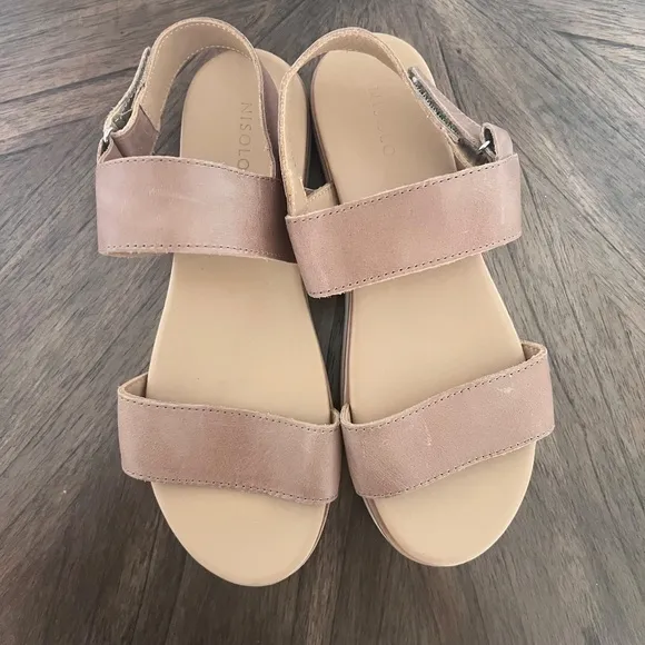 Nisolo Women's Tan Leather 'Flatform' Sandals Size 8.5