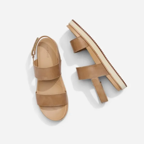 Nisolo Women's Tan Leather 'Flatform' Sandals Size 8.5