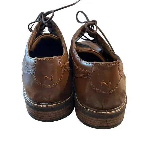 Nunn Bush Centro Flex Cap Toe Oxford Leather Shoes Dressy Cognac Size 11