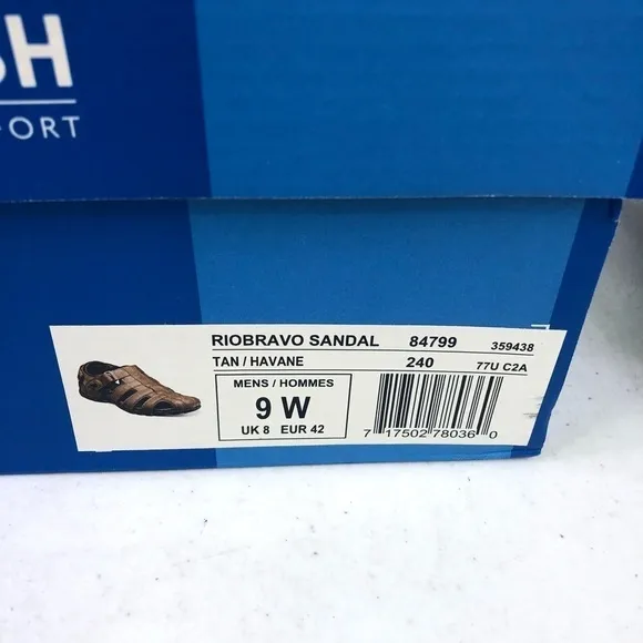 Nunn Bush RioBravo Tan Sandal Shoes Size 9W