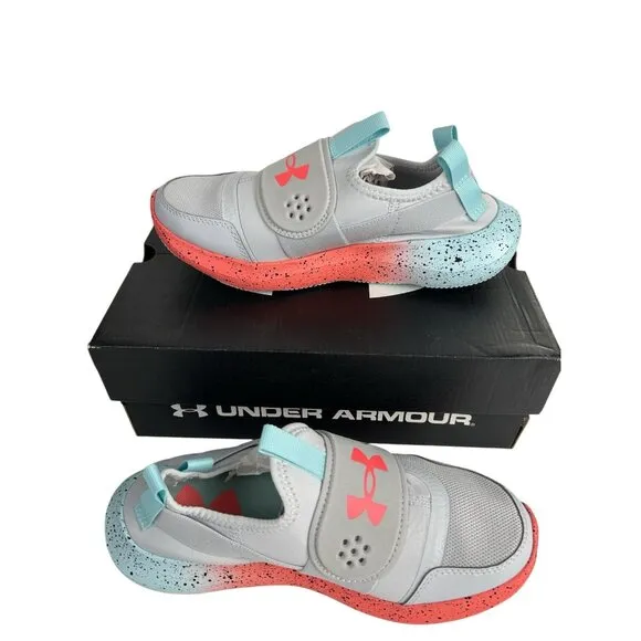 NWB Under Armour Girl's 5.5 Youth Runplay Fade Halo Gray/Brilliance/Rose