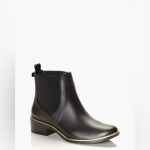 NWOB Kate Spade Sedgewick Rain Boots water resistant Round Toe heels Sz 7 black