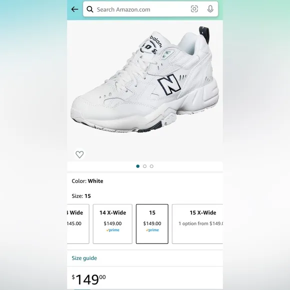 NWOB New Balance MX608WT Lace-Up White Leather Basketball Sneakers Shoes Sz: 15