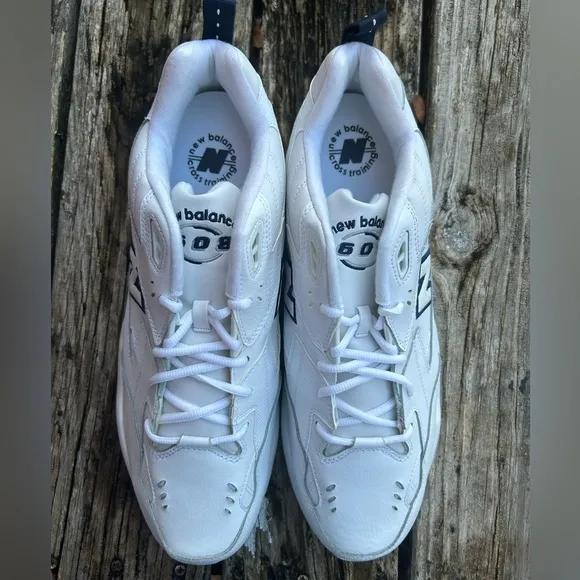 NWOB New Balance MX608WT Lace-Up White Leather Basketball Sneakers Shoes Sz: 15