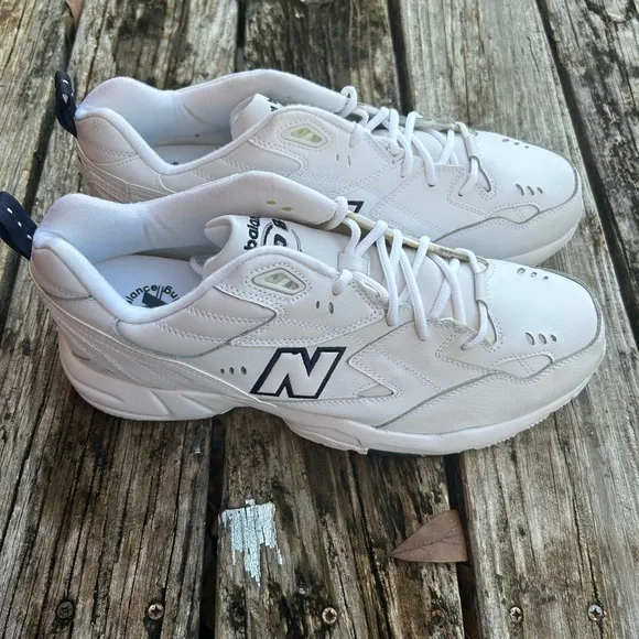 NWOB New Balance MX608WT Lace-Up White Leather Basketball Sneakers Shoes Sz: 15