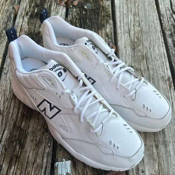 NWOB New Balance MX608WT Lace-Up White Leather Basketball Sneakers Shoes Sz: 15