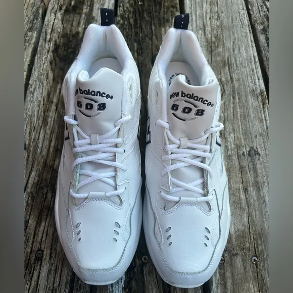 NWOB New Balance MX608WT Lace-Up White Leather Basketball Sneakers Shoes Sz: 15