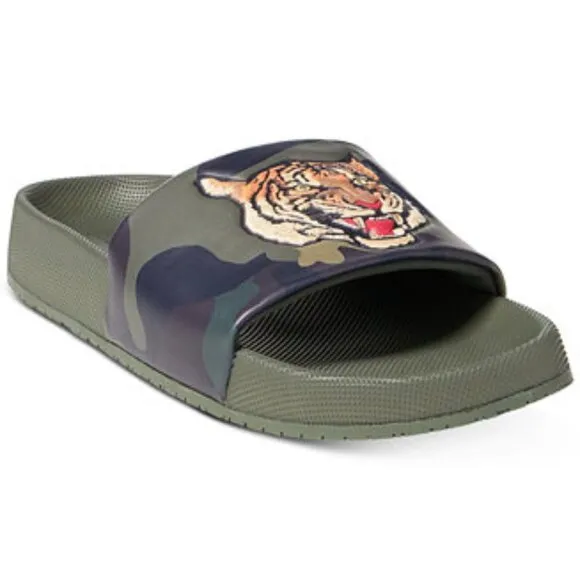 NWOB Polo Ralph Lauren Tiger Cayson Camo Sport Slide Sandals Mens