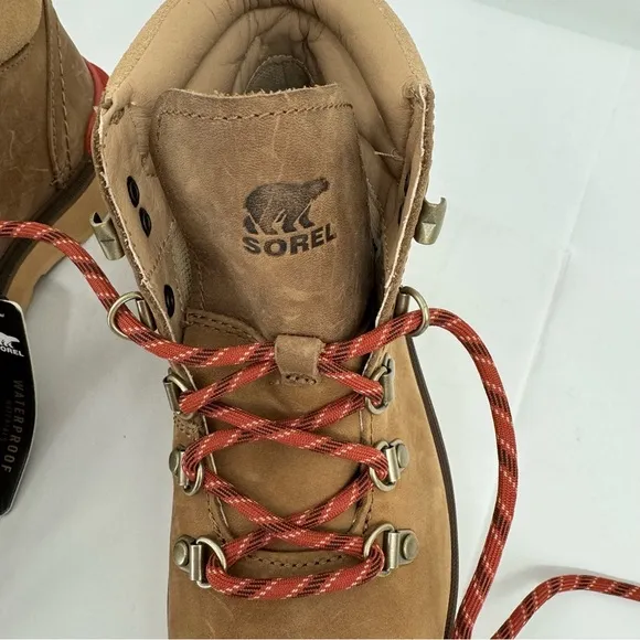 NWOB Sorel Hi-Line Hiking Boots Umber Tawny Shoes US 6 Women New