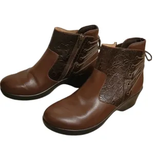 NWOT Alegria Stevee Leather Ankle Boots Women's EU Size 42 US Size 11.5 Brown