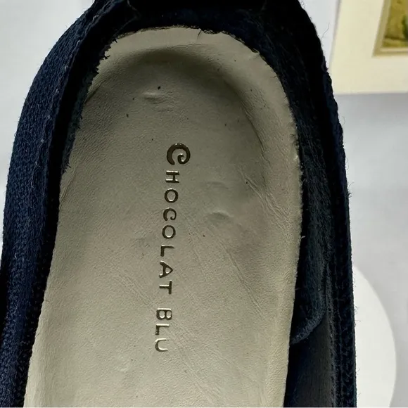 NW/OT Chocolat Blu Bloom Knit Flat Navy &amp; Cream Size 41