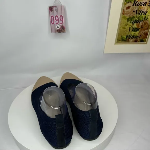 NW/OT Chocolat Blu Bloom Knit Flat Navy &amp; Cream Size 41